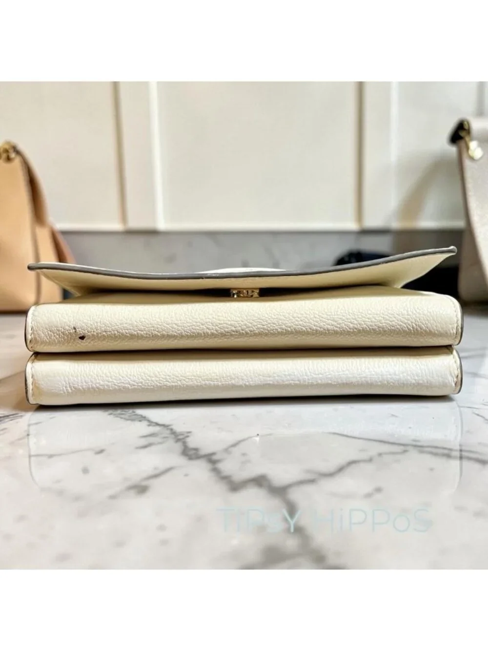 TORY BURCH WHITE LEATHER BOMBE SHOULDER BAG/CROSSBODY
